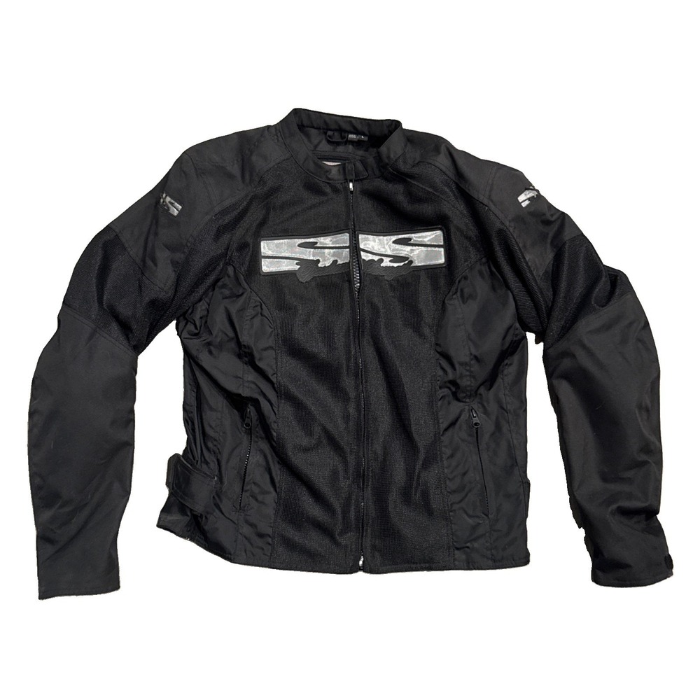 Speed & Strength Black Padded Mesh Motorcycle Jacket – Men's Large